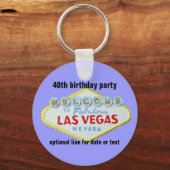 Las Vegas Custom Birthday Party 40th Sleutelhanger (Voorkant)