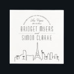 Las Vegas Deco Skyline | Weddenschap Napkins Servet<br><div class="desc">Een unieke deco skyline-set van eetluiers die speciaal op je toekomstige bruiloft zijn afgestemd in de prachtige stad Las Vegas, Nevada. Zij kenmerken een groet over de bovenkant, die door de stadsnaam en de datum wordt gevolgd. Dit wordt gevolgd door de namen van de bruid en de bruidegom in een...</div>