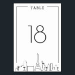 Las Vegas Deco Skyline Wedding | tafelnummer<br><div class="desc">Een unieke trouwtafel nummerkaarten voor een huwelijk vindt plaats in de prachtige stad van Las Vegas, Nevada. Het beschikt over een vereenvoudigd tafelnummer dat rust boven een gestileerde versie van de unieke skyline van de beroemde stad. Dit item maakt deel uit van een groter meerdelig collectie met items die zijn...</div>
