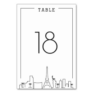 Las Vegas Deco Skyline Wedding   tafelnummer