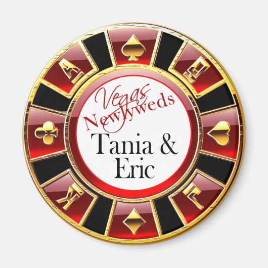 Las Vegas Deluxe Casino Chip Magnet Favor (Voorkant)