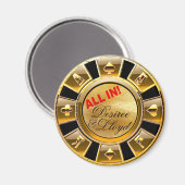 Las Vegas Deluxe Gold Casino Chip Magnet Favor (Voorkant / Achterkant)