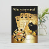 Las Vegas Deluxe Trouw | goud zwart Kaart (Staand voorkant)