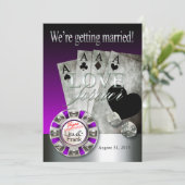 Las Vegas Deluxe Trouw | zilver paars Kaart (Staand voorkant)