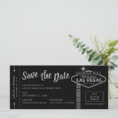 Las Vegas Destination Boarding Pass Save the Date (Staand voorkant)