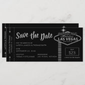 Las Vegas Destination Boarding Pass Save the Date (Voorkant / Achterkant)