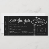 Las Vegas Destination Boarding Pass Save the Date (Voorkant)