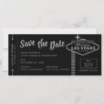 Las Vegas Destination Boarding Pass Save the Date<br><div class="desc">Black and Silver Las Vegas Destination Wedding Save the Date Boarding Pass Kaart with a Wedding in Las Vegas sign and many custom personalized details over de unieke huwelijksaankondigingen van het reisthema.</div>