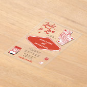 Las Vegas Destination Casino Lucky in Love Wedding Acryl Uitnodigingen (Laagn)