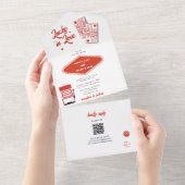 Las Vegas Destination Casino Lucky in Love Wedding All In One Uitnodiging (Afscheurbaar)