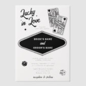 Las Vegas Destination Casino Lucky in Love Wedding Vellum Uitnodigingen (Voorkant)