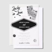 Las Vegas Destination Casino Lucky in Love Wedding Vellum Uitnodigingen (Offset)