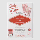 Las Vegas Destination Casino Lucky in Love Wedding Vellum Uitnodigingen (Voorkant)