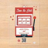 Las Vegas Destination Casino Slot Machine Wedding Acryl Uitnodigingen