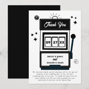 Las Vegas Destination Casino Slot Machine Wedding Bedankkaart