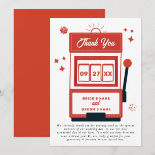 Las Vegas Destination Casino Slot Machine Wedding Bedankkaart