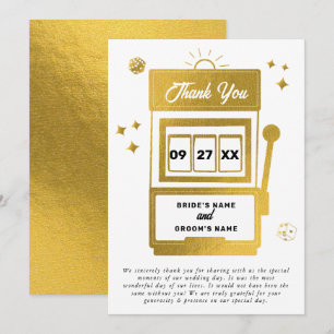 Las Vegas Destination Casino Slot Machine Wedding Bedankkaart