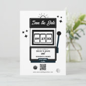 Las Vegas Destination Casino Slot Machine Wedding Save The Date (Staand voorkant)