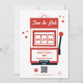 Las Vegas Destination Casino Slot Machine Wedding Save The Date (Voorkant)