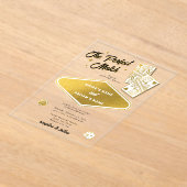 Las Vegas Destination Perfect Match Wedding Gold Acryl Uitnodigingen (Laagn)