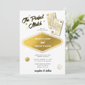 Las Vegas Destination Perfect Match Wedding Gold Kaart (Staand voorkant)