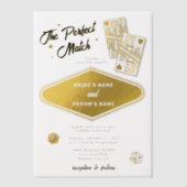 Las Vegas Destination Perfect Match Wedding Gold Vellum Uitnodigingen (Voorkant)