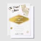 Las Vegas Destination Perfect Match Wedding Gold Vellum Uitnodigingen (Offset)