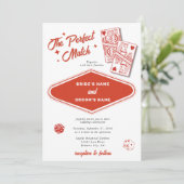 Las Vegas Destination Perfect Match Wedding Kaart (Staand voorkant)