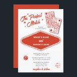 Las Vegas Destination Perfect Match Wedding Kaart<br><div class="desc">Een uniek handgetekende Las Vegas Casino thema bruiloft "de perfecte match" ontwerp. Een moderne bestemming Las Vegas, Nevada bruiloft thema met speelkaarten, casino gokken thema illustraties. Een rood en wit Las Vegas bruiloft uitnodiging ontwerp ideaal voor casino thema bruiloften. Overeenkomende bruiloft briefpapier items en andere bruiloft uitnodigingsformaten zijn ook beschikbaar....</div>