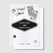 Las Vegas Destination Perfect Match Wedding Zwart Vellum Uitnodigingen (Offset)