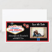Las Vegas Destination Wedding Bewaar de datum Phot Save The Date (Voorkant / Achterkant)
