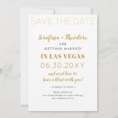 Las Vegas Destination Wedding Black Gold Foto Save The Date (Achterkant)