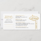 Las Vegas Destination Wedding Boarding Pass Ticket Kaart (Achterkant)