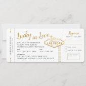 Las Vegas Destination Wedding Boarding Pass Ticket Kaart (Voorkant)