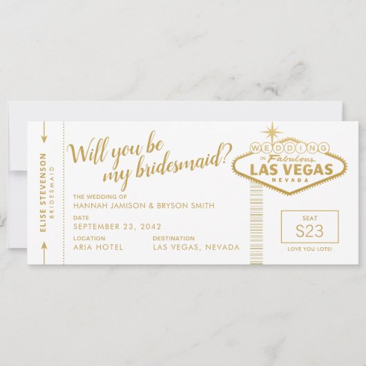 Las Vegas Destination Wedding Bridesmaid Voorstel (Voorkant)