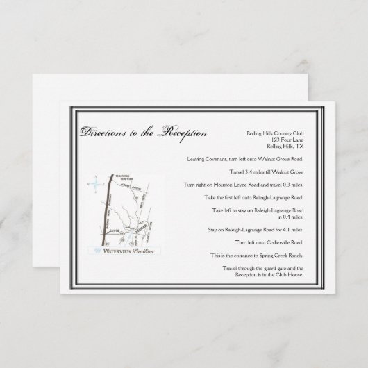 Las Vegas Destination Wedding Directions Informatiekaartje (Voorkant / Achterkant)