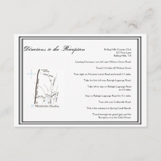 Las Vegas Destination Wedding Directions Informatiekaartje (Voorkant)