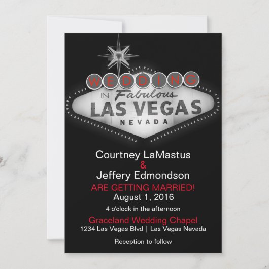 Las Vegas Destination Wedding Invitation Kaart (Voorkant)