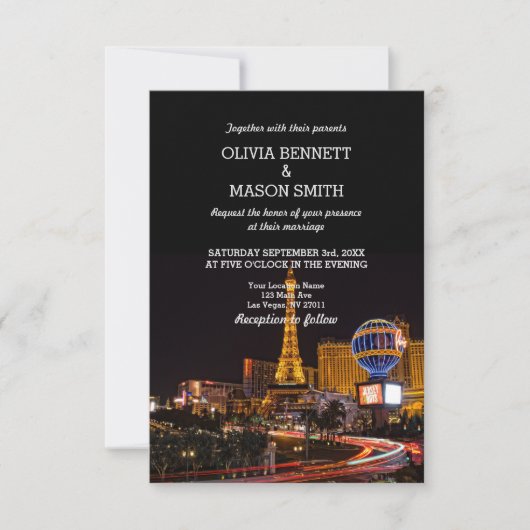 Las Vegas Destination Wedding Invitation Kaart (Voorkant)