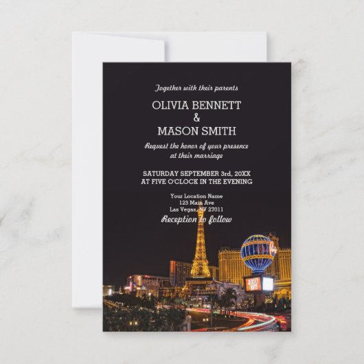 Las Vegas Destination Wedding Invitation Kaart (Voorkant)