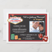 Las Vegas Destination Wedding Invitation (rood) Kaart (Voorkant)