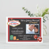 Las Vegas Destination Wedding Invitation (rood) Kaart (Staand voorkant)