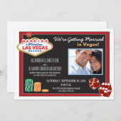 Las Vegas Destination Wedding Invitation (rood) Kaart (Voorkant / Achterkant)