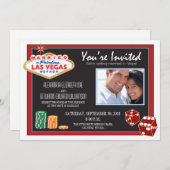 Las Vegas Destination Wedding Invitation (rood) Kaart (Voorkant / Achterkant)