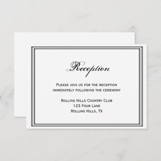 Las Vegas Destination Wedding Reception Informatiekaartje (Voorkant / Achterkant)