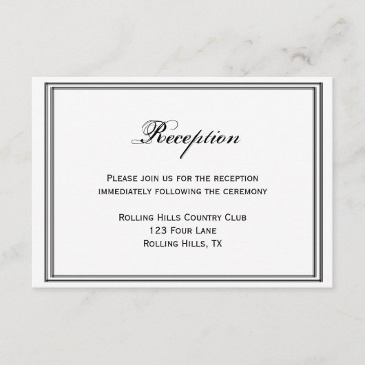 Las Vegas Destination Wedding Reception Informatiekaartje (Voorkant)