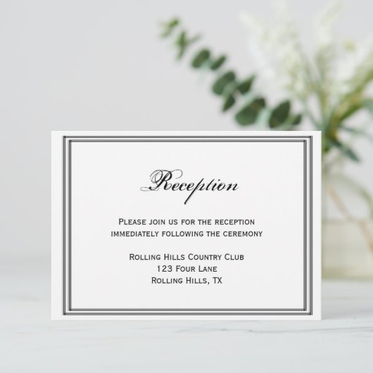 Las Vegas Destination Wedding Reception Informatiekaartje (Staand voorkant)