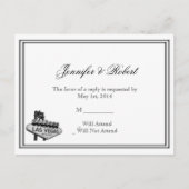 Las Vegas Destination Wedding RSVP Briefkaart (Voorkant)