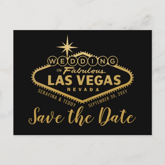 Las Vegas Destination Wedding Save the Date Aankondigingskaart (Voorkant)