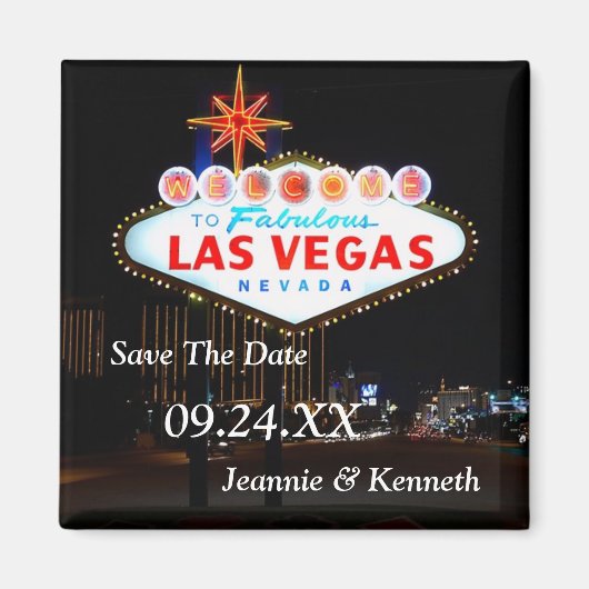 Las Vegas Destination Wedding Save the Date Magnet (Voorkant)